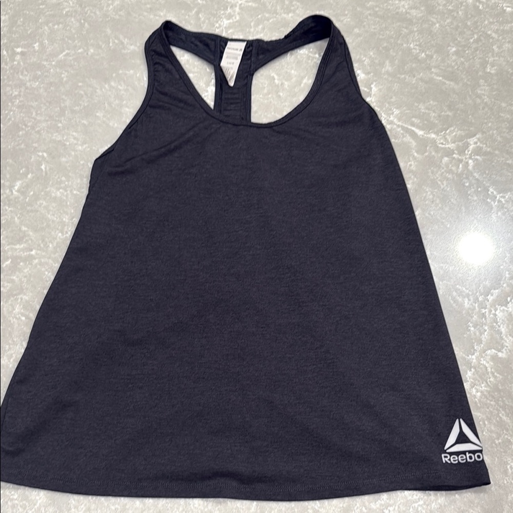 Reebok Women's Dark Charcoal Gray Racer Back Athletic Tank Top